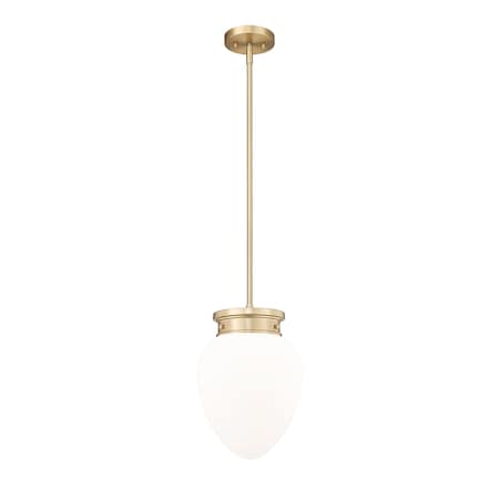 Z-Lite Gideon Pendant, 1-Light, 10 In.W x 14.5 In.H, Modern Gold/Etched Opal 1945P9-MGLD